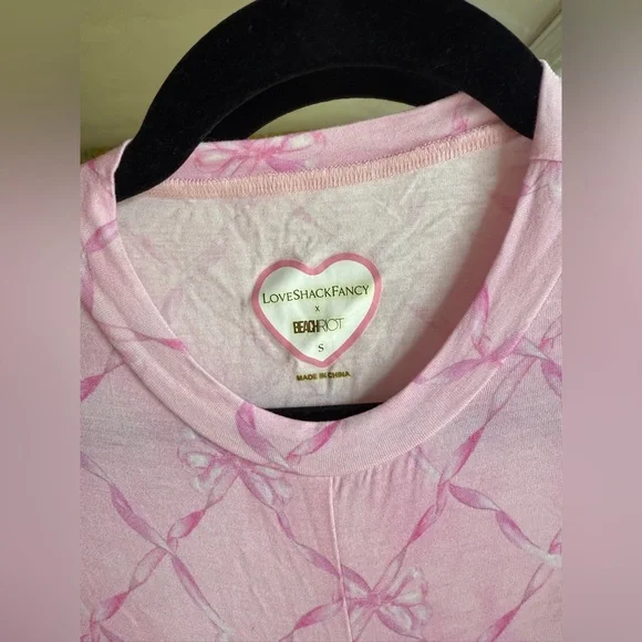 Loveshackfancy workout long sleeve bow crop top - Picture 2 of 3